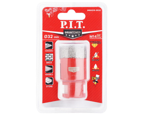 Коронка алмазная по керамограниту P.I.T. AMAS18-0032 (32 мм, M14)