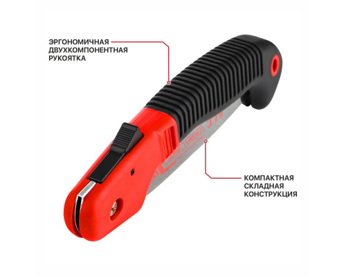 Ножовка по дереву садовая складная P.I.T. cерия CONTROL HFSW01-0180