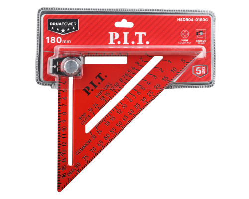 Угольник Свенсона метрический плотницкий с разметочным маркером P.I.T. HSQR04-0180C (180 мм)