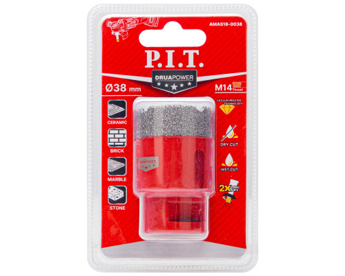 Коронка алмазная по керамограниту P.I.T. AMAS18-0038 (38 мм, M14)