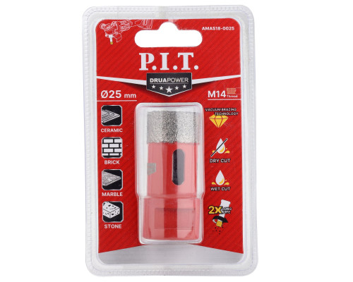 Коронка алмазная по керамограниту P.I.T. AMAS18-0025 (25 мм, M14)