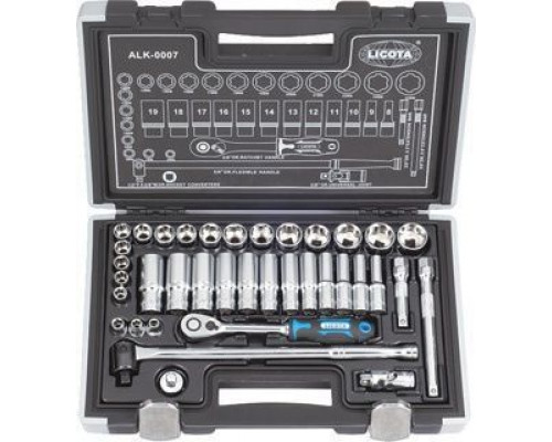 Набор торцевых головок 3/8" 12гр. 37пр. 6-24мм spline (ALK-0007P)