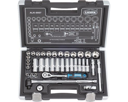 Набор торцевых головок 3/8" 6гр. 37пр. 6-24мм super lock (ALK-0007)