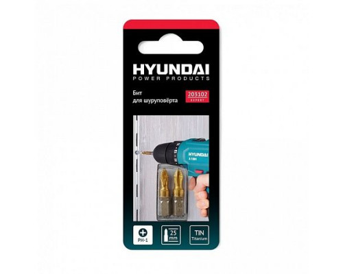 Биты для шуруповерта Hyundai PH-1 25mm (2 шт)