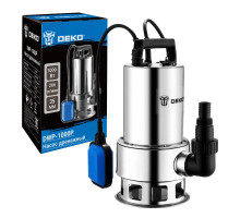 Насос дренажный DEKO DWP-1000P (грязевая, поплавок, 220В, 1000Вт, нержавеющая сталь) 076-0543