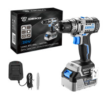 Дрель-шуруповерт аккумуляторная бесщеточная DEKO Loner 20V ONE,, 20В, 1x4.0Ач 085-1004