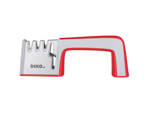 Ножеточка (точилка для ножей) DEKO KS01 универсальная, 4 режима заточки, красно-серая 041-0025