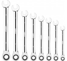 Набор комбинированных трещоточных ключей DEKO RW01 8-19 мм, 8 предметов 065-0549