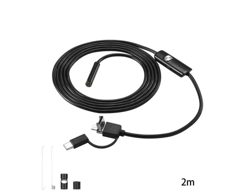 Водонепроницаемый эндоскоп 2м (Micro USB, USB, Type-C) DEKO WEC-2 065-0154
