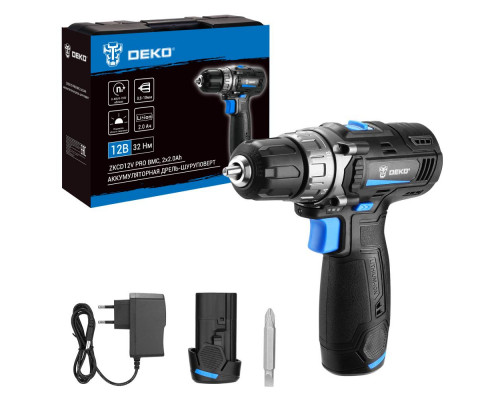 Аккумуляторная дрель-шуруповерт DEKO ZKCD12V PRO в кейсе, 12В, 2х2.0Ач 084-1015