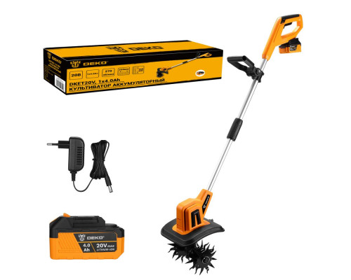 Культиватор аккумуляторный DEKO DKET20V, 20В, 1x4.0Ач 065-1217