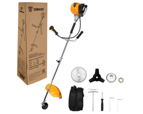 Триммер бензиновый DEKO DKTR52 PRO SET 1, леска/нож/диск 063-4502