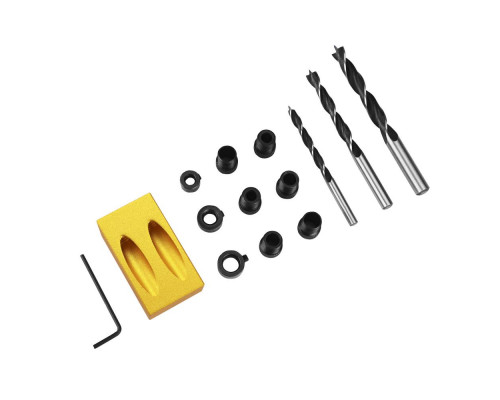 Кондуктор для сверления наклонных отверстий, набор аксессуаров (14 предметов) DEKO WWT14 041-0226