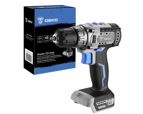 Дрель-шуруповерт аккумуляторная бесщеточная DEKO Sharker 20V, 20В, без АКБ и з/у 063-4455