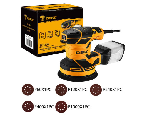 Шлифмашина эксцентриковая сетевая DEKO ZKG400 081-1004