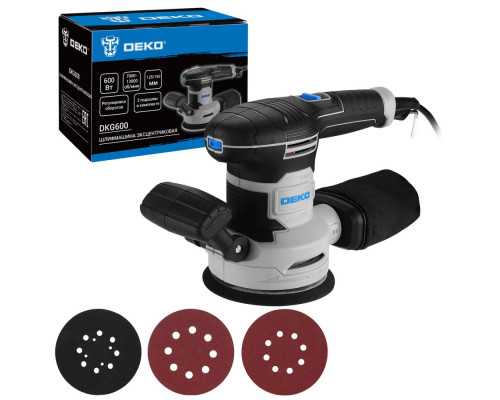 Шлифмашина эксцентриковая сетевая DEKO DKG600, 600 Вт, 125/150 мм 084-1059