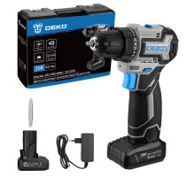 Дрель-шуруповерт аккумуляторная бесщеточная компактная DEKO Sharker 20V PRO в кейсе, 20В, 2x2.0Ач 084-1035