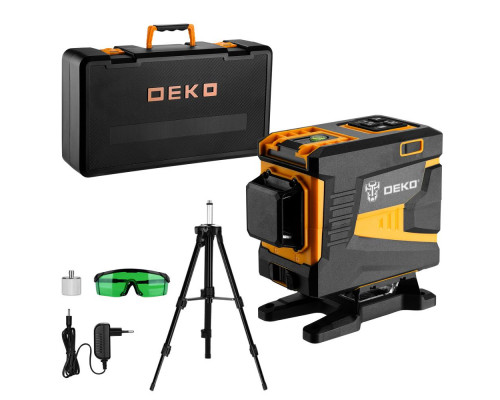 Уровень лазерный самовыравнивающийся DEKO DKLL12PG1 360/3 SET 2 PREMIUM со штативом 1,2 м (12 линий, зеленый луч) 065-0235-1