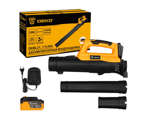 Воздуходувка садовая аккумуляторная DEKO DKBL21, 20В, 1x4.0Ач 063-4363
