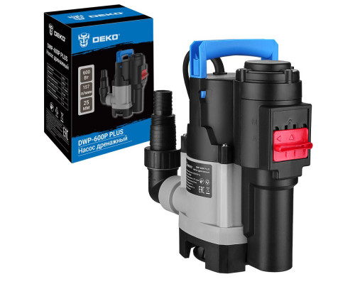 Насос дренажный DEKO DWP-600P PLUS (грязевая, 2 режима, 220В, 600Вт, пластик) 076-0540
