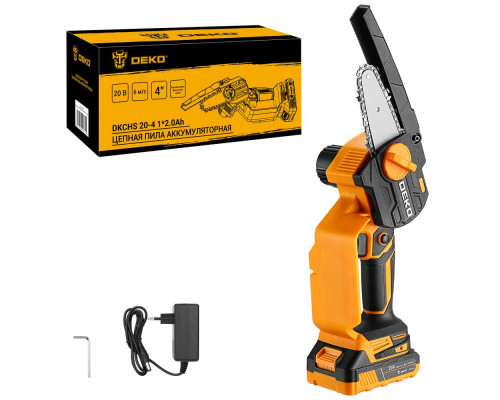Пила цепная аккумуляторная DEKO DKCHS 20-4, 20В, 1x2.0Ач 063-4480