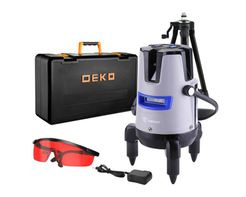 Уровень лазерный самовыравнивающийся в кейсе DEKO LL57 PRO SET 2 PREMIUM со штативом 1 м (5 линий, красный луч) 065-0104-1