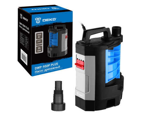 Насос дренажный DEKO DWP-950P PLUS (грязевая, 2 режима, 220В, 950Вт, пластик) 076-0541