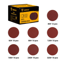 Набор шлифовальных кругов DEKO SD72 (P40, P60, P80, P120, P180, P240, P320), 125 мм, 72 шт 065-0670