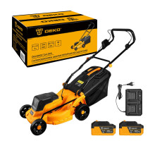 Газонокосилка аккумуляторная бесщеточная DEKO DKLM40V, 2х20В, 2x4.0Aч, двойное з/у, 370мм 063-3011