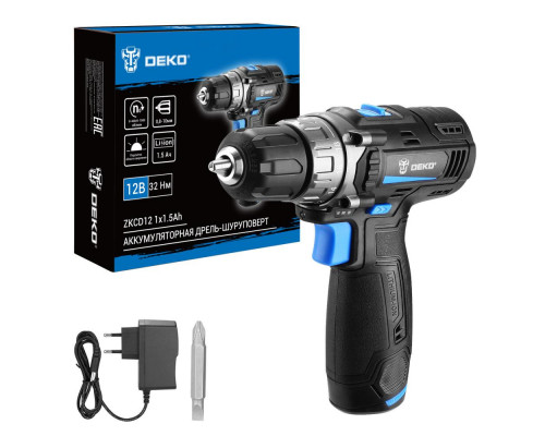 Аккумуляторная дрель-шуруповерт DEKO ZKCD12, 12В, 1x1.5Ач 084-1008