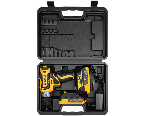 Аккумуляторная дрель-шуруповерт DEKO ZKCD20V в кейсе, 20В, 2х1.5Ач 084-1007