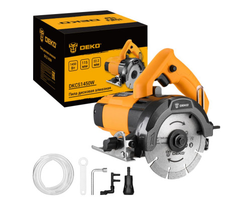 Пила дисковая алмазная DEKO DKCS1450W 115 мм, 1450 Вт, с подачей воды 084-1048