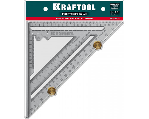 KRAFTOOL 250 мм, 5-в-1, Высокоточный кровельный угольник (3441-25)