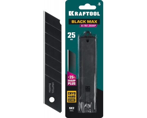 KRAFTOOL BLACK MAX 25 мм лезвия сегментированные, 5 шт