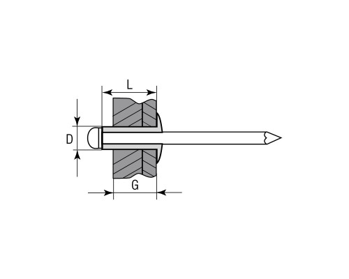 Алюминиевые заклепки Alu (Al5052), 4.0 х 16 мм, 500 шт, Kraftool