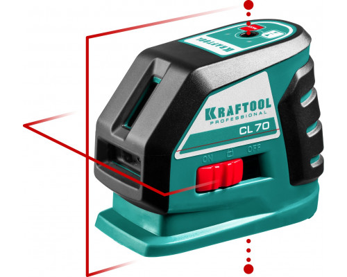 KRAFTOOL CL-70 нивелир лазерный , 20м/70м, IP54, точн. +/-0,2 мм/м, питание 4хАА, в коробке