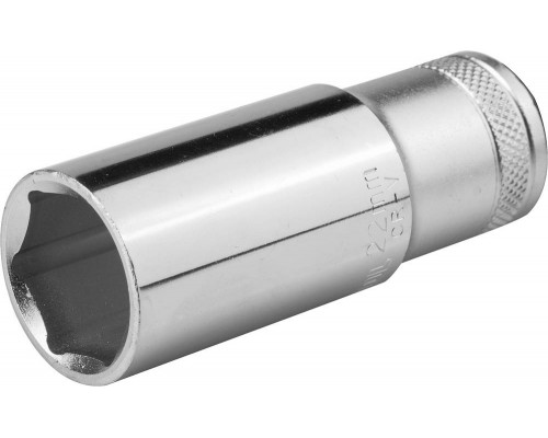 Торцовая головка KRAFTOOL ″INDUSTRIE QUALITAT″, удлиненная, Cr-V, FLANK, хромосатинированная, 1/2″, 22 мм