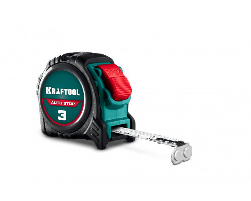 KRAFTOOL AutoStop 3м х 16мм, профессиональная рулетка с автостопом (3412-3-16)