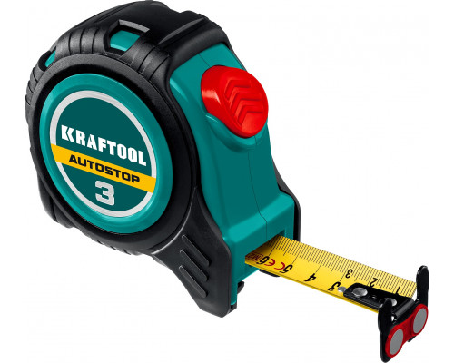 KRAFTOOL AutoStop 3м / 16мм профессиональная рулетка с автостопом