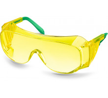 Защитные жёлтые очки KRAFTOOL ULTRA линза увеличенного размера устойчивая к царапинам и запотеванию, открытого типа