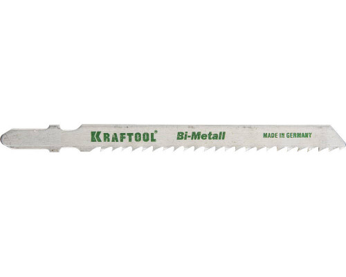 Полотна KRAFTOOL, T127DF, для эл/лобзика, Bi-Metall, по мягкому металлу (3-15мм), EU-хвост., шаг 3мм, 75мм, 2шт