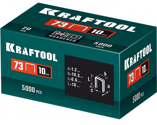 KRAFTOOL 10 мм, тип 73, 5000 шт, скобы для плайера (31773-10)