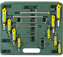 Набор KRAFTOOL Ключи ″INDUSTRIE″ имбусовые,Cr-Mo(S2),Т-образные, эргоном двухкомп рукоятка,HEX,с шариком,9 шт,в боксе