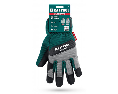 KRAFTOOL ULTIMATE р.XL (10), профессиональные комбинированные перчатки, работа с сенсорными экранами (11299-XL)