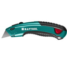 KRAFTOOL GRAND-24, универсальный нож с автостопом, 2 трап. лезвия А24