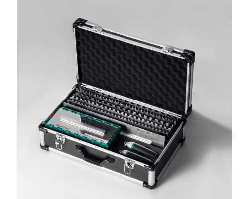 KRAFTOOL 280х115 мм (6шт) - 480х130 мм (6шт), набор нержавеющих гребенок со сменной 2к ручкой, в пластиковом кейсе (33268-H12)