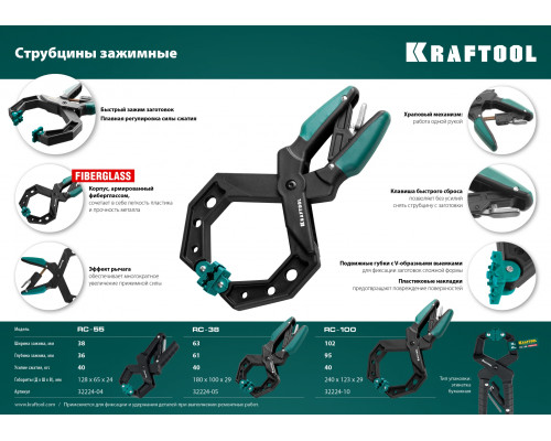 Зажимная струбцина 38х38 мм KRAFTOOL RC-38