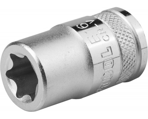 Торцовая головка KRAFTOOL ″INDUSTRIE QUALITAT″, Cr-V, внешний TORX, хромосатинированная, 1/2″, Е 18
