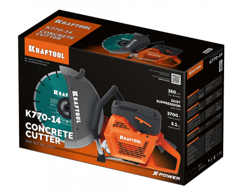 KRAFTOOL 3700 Вт, 350 мм, без диска, бензорез по бетону (бетонорез) (K770-14)