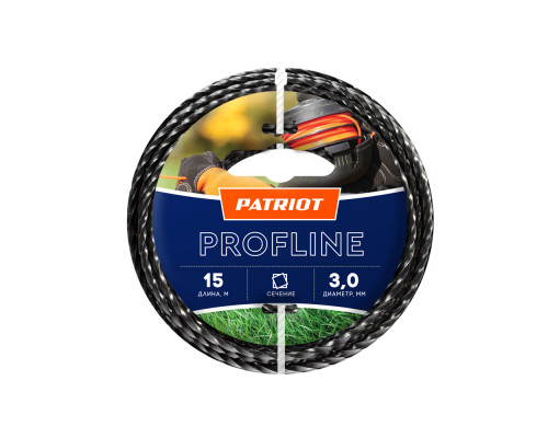 Леска Profline D 3,0 мм L 15 м (скрученный квадрат, черная)